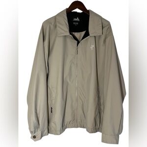 Ashworth Men’s Lightweight Golf Jacket Beige Full Zip Windbreaker Size XL